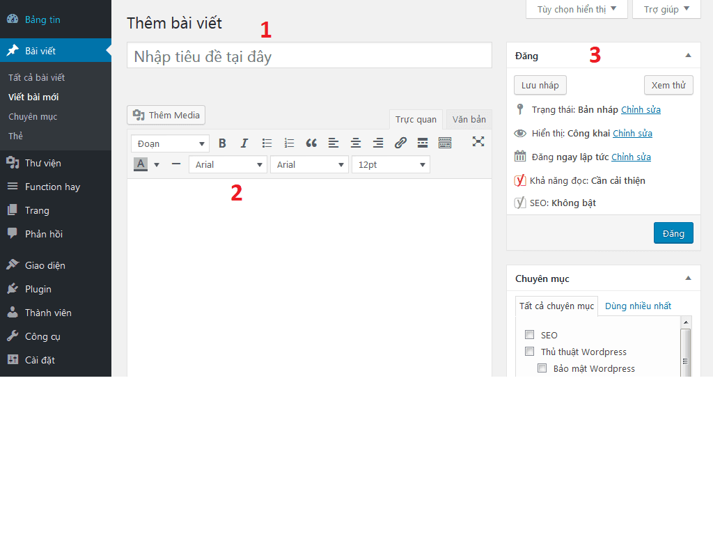 Hướng dẫn đăng bài trên WordPress chi tiết, dễ hiểu cho người mới 11 Trình soạn thảo của WordPress