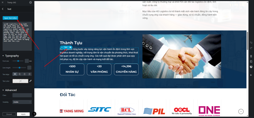 Chỉnh sửa text trong UX Builder