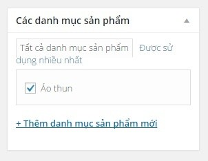Chọn danh mục cho sản phẩm