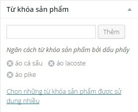 Thêm từ khóa cho sản phẩm